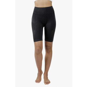 90 Degree By Reflex Seamless Washed Rib Knit Shorts In Wash Black Size XS $48